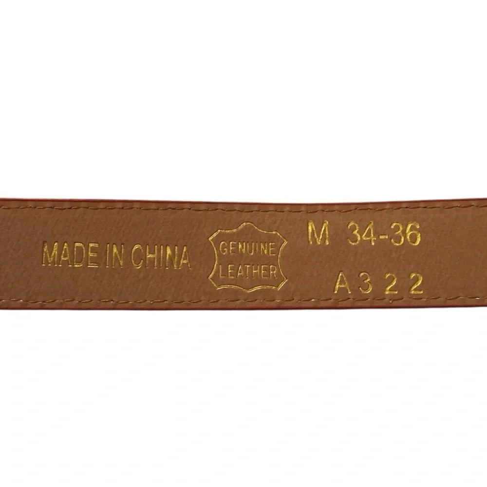 Genuine Leather Orange Belt Sz M EUC
